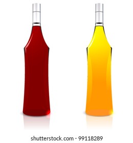 Two Vector wine bottles