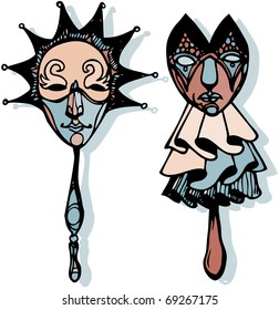 Two venetian masks