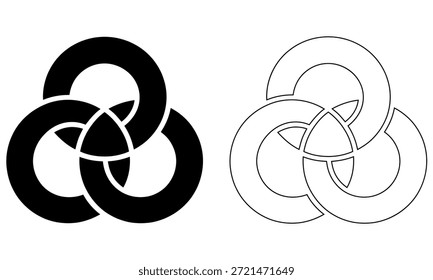 Dos versiones de un diseño de nudo celta sobre un fondo transparente