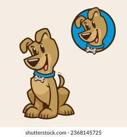 two versions cute cartoon caramel dog