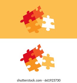 Two versions editable Puzzle Symbol for multiple purposes, including logo symbol and general art.