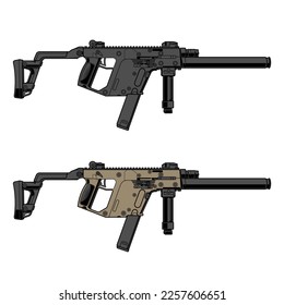 zwei Versionen des Kris-Vektorgewehr-Designs sind grau und braun-grau