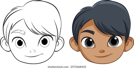 Two versions of a police character