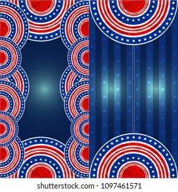 Two vertical banners in american style with national elements. Good to use for Memorial day, Independence day, Elections  and any kind of events. Vector illustration