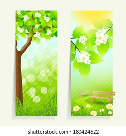 Two Vertical Banners with Nature Backgrounds