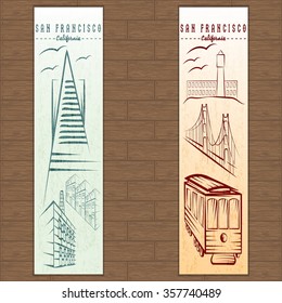 two vertical banners on san francisco theme