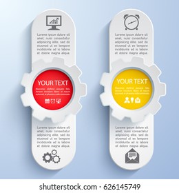 Two vertical business web design banners with your text on bright text field flat isolated vector illustration