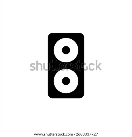 Two vertically stacked filled speakers representing a stereo or audio system.