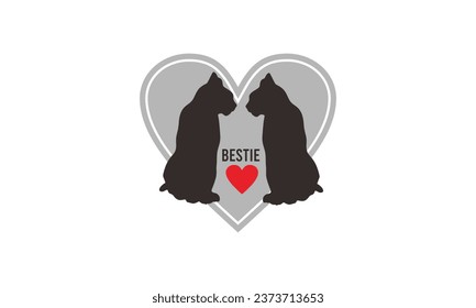 TWO VERY FAMILIAR BESTIE CATS, SUITABLE TO COMPLETE YOUR DESIGN