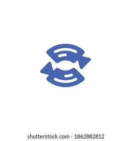 Two Video Call Chat Camera Meet Exchange Yin Yang Logo Design Vector
