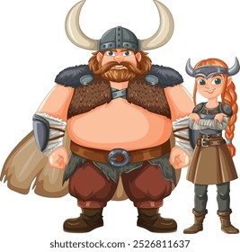 Two Viking warriors standing confidently together