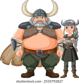 Two Viking warriors standing confidently together