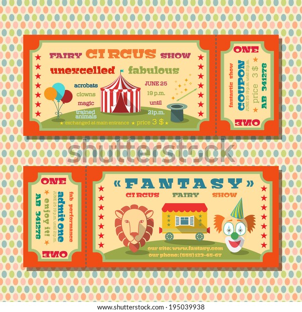 Two Vintage Circus Fairy Show Tent Stock Vector Royalty Free