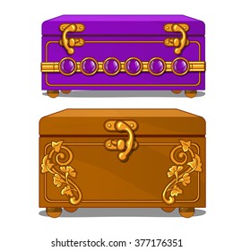 Two vintage jewelry boxes. Vector illustration.