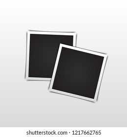 Two vintage photo frame with shadow. Vector illustration. Two vintage photo frame with shadow. Vector illustration.