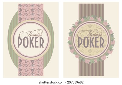 Two vintage poker banners, vector illustration