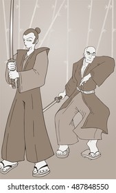 two vintage samurai