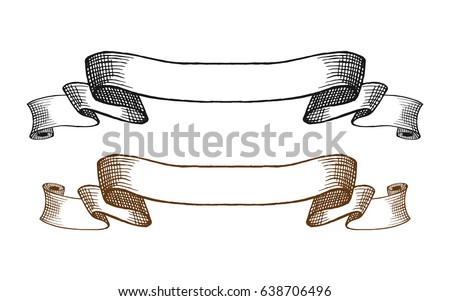 Two Vintage Scroll Banner Stock Vector (Royalty Free) 638706496