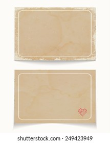 Two visit cards with place for text.Vintage style. Vector illustration. 