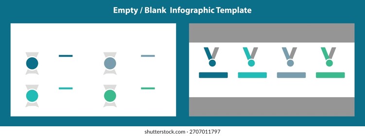 Dos Plantillas infográficas visualmente distintas que muestran Elementos circulares con líneas de conexión y diseños de diagramas de flujo minimalistas, ideales para la presentación de datos o agendas de la empresa.