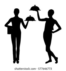 Two waiter silhouette