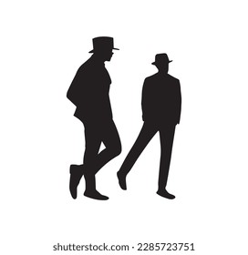 Dos caballeros andantes de la silueta vectorial de arte.