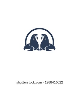 two walruses logo template