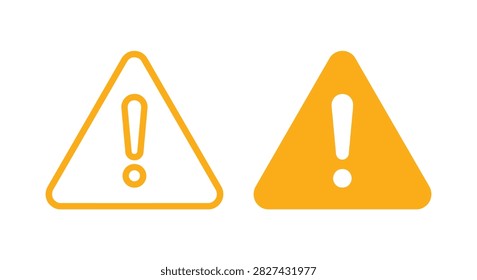 Two warning sign silhouettes display caution with exclamation points inside triangles silhouette