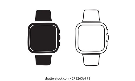 Dos relojes, uno negro y otro blanco. El reloj negro está a la izquierda