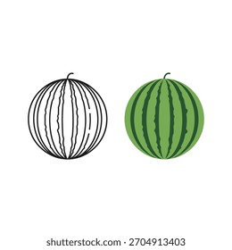 Zwei Wassermelonen auf Schwarz-Weiß einzeln auf