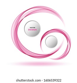 Two wave circles, abstract background, banner design