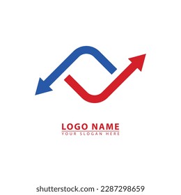 two waves on business vector logo icon. Abstract graphic in simple flat illustration style.