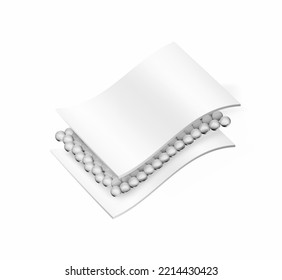 Two wavy layers with an intermediate layer. Vector illustration isolated on white background. Template for your product. EPS10.	