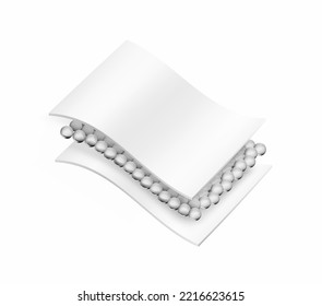 Two wavy layers with an intermediate layer. Vector illustration isolated on white background. Template for your product. EPS10.	