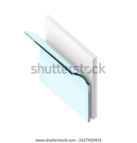 Two wavy layers with realistic shadows. Vector illustration isolated on white background. Great infographic for your product. EPS10.