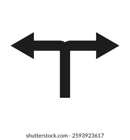 Two way arrow. Bidirectional vector icon. Black navigation symbol. Direction pointer. EPS 10.