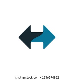 two way arrow icon logo template