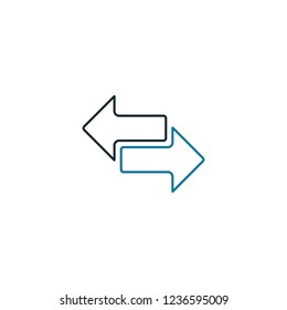 two way arrow icon logo template