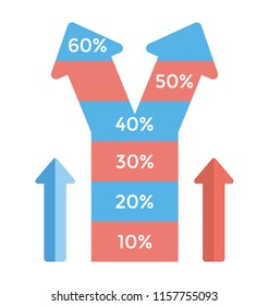 
Two Way Arrow With Infographic Depicting Modern Infographic 
