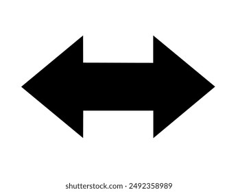 two way arrow symbol vector on white background