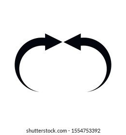 Two way arrow vector symbol isolated on white background
