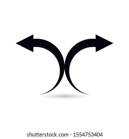 Two way arrow vector symbol isolated on white background