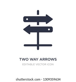 two way arrows icon on white background. Simple element illustration from Business concept. two way arrows icon symbol design.