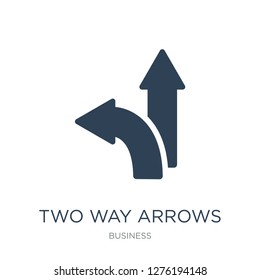 two way arrows icon vector on white background, two way arrows trendy filled icons from Business collection, two way arrows vector illustration