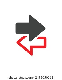 Two way arrows left and right directions opposite. vector design illustration.