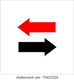 Two way arrows left and right directions opposite. Vector illustration.