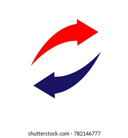 Two way arrows left and right directions opposite. Vector illustration.