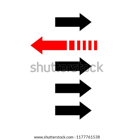 Two way arrows left and right directions opposite. Vector illustration.