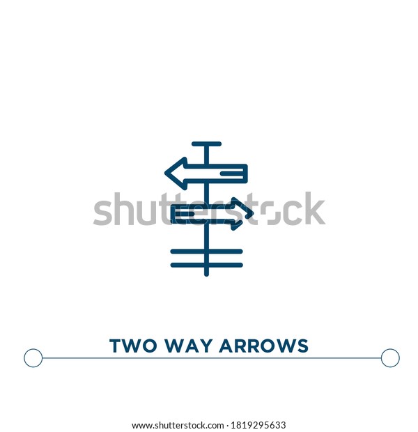 two way arrows outline vector icon.\
simple element illustration. two way arrows outline icon from\
editable business concept. can be used for web and\
mobile\
