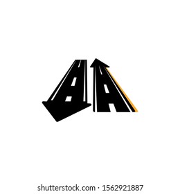 two way asphalt road flat image vector illustration